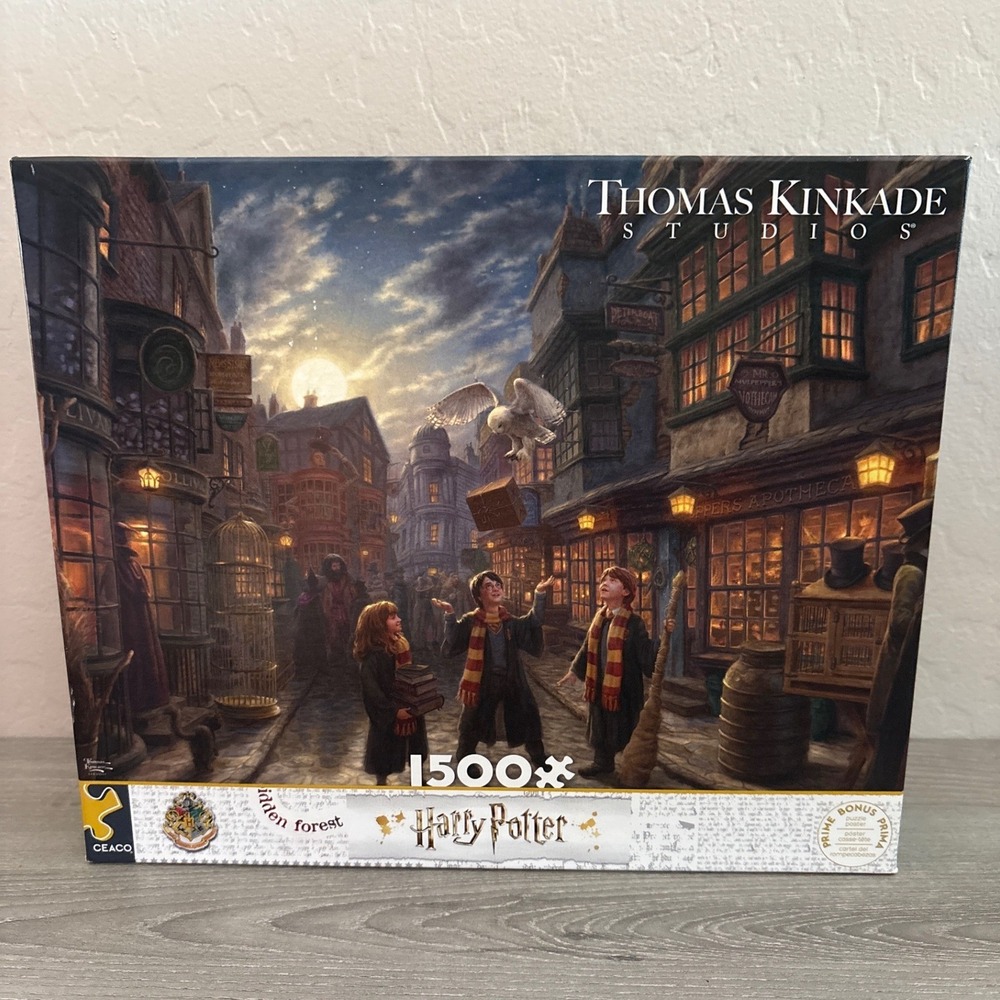 Thomas Kinkade Harry Potter Diagon Alley 1500 Piece Jigsaw Puzzle Ceaco New